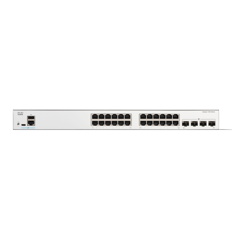 Catalyst 1300-24T-4G  Commutateur  24 Ports  10/100/1000 + 4 ports SFP 1GE Géré C1300-24T-4G