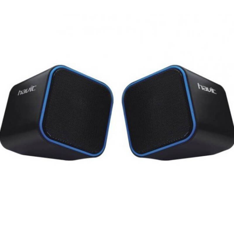 Haut-parleurs de PC multimédia USB Noir / Bleu HV-SK473