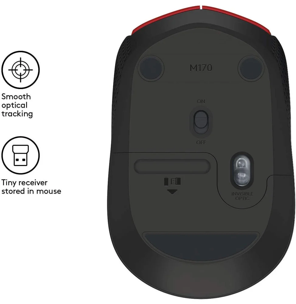 Logitech M171 Wireless Mouse - RED-K -2.4GHZ -EMEA 910-004641