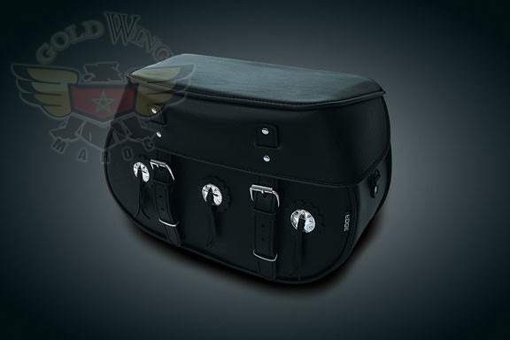 HARDMOUNT SADDLEBAGS W/CONCHOS & NO STUDS FOR USE W/QCK DETACHABLE BRACKETS