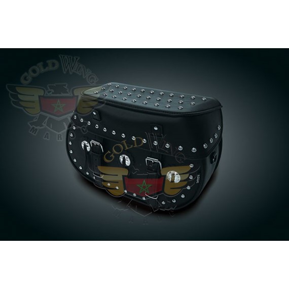 HARDMOUNT SADDLEBAGS W/CONCHOS & STUDS FOR USE W/QCK DETACHABLE BRACKETS