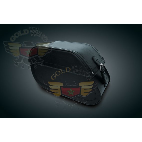 HARDMOUNT SADDLEBAGS WITH FRONT TO BACK OPENING LID & NO STUDS FOR USE W/QCK DETACHABLE BRACKETS