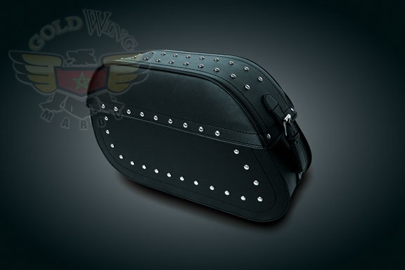 HARDMOUNT SADDLEBAGS WITH FRONT TO BACK OPENING LID & STUDS FOR USE W/QCK DETACHABLE BRACKETS