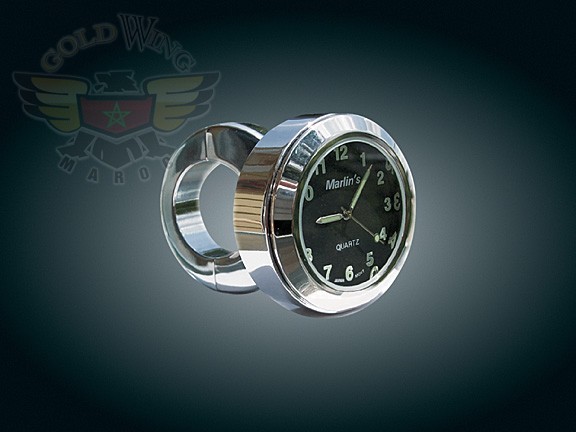 MARLIN'S HANDLEBAR CLOCK, WHITE EL FACE