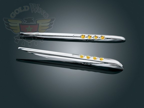 Barrettes lumineuses à leds orange pour le garde-boue avant.